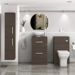 Royal Bathrooms 500mm Floor Standing Vanity Unit 2 Drawer Grey Elm & Countertop Basin - Breeze - thumbnail 2