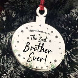 Red Ocean Christmas Gift The Best Brother Ever Engraved Hanging Tree Decoration Love Gift - thumbnail 6