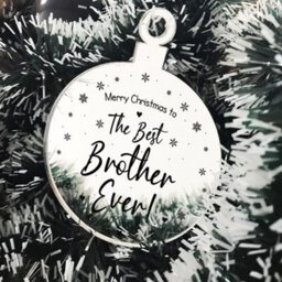 Red Ocean Christmas Gift The Best Brother Ever Engraved Hanging Tree Decoration Love Gift