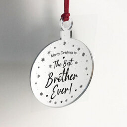 Red Ocean Christmas Gift The Best Brother Ever Engraved Hanging Tree Decoration Love Gift - thumbnail 4