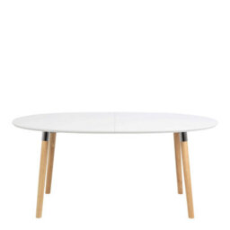 Wyld Haus Honeybrook White And Natural Oak Wood Oval Dining Table - thumbnail 2