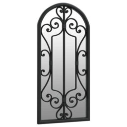 Berkfield Garden Mirror Black 100X45 Cm Iron For Outdoor Use - thumbnail 3