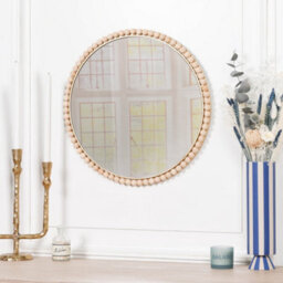 Bobbin Round Wooden 50Cm Wall Mirror - thumbnail 5