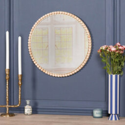 Bobbin Round Wooden 50Cm Wall Mirror - thumbnail 2