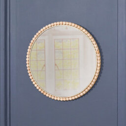 Bobbin Round Wooden 50Cm Wall Mirror