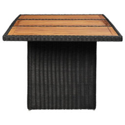 Berkfield Garden Dining Table Black 200X100X74 Cm Poly Rattan - thumbnail 3