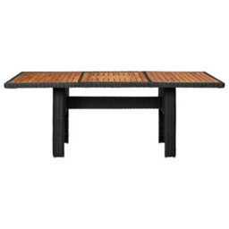 Berkfield Garden Dining Table Black 200X100X74 Cm Poly Rattan - thumbnail 2