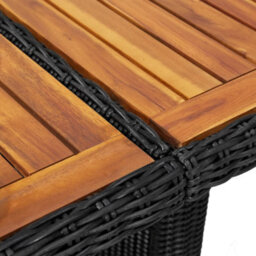 Berkfield Garden Dining Table Black 200X100X74 Cm Poly Rattan - thumbnail 5