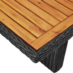 Berkfield Garden Dining Table Black 200X100X74 Cm Poly Rattan - thumbnail 4