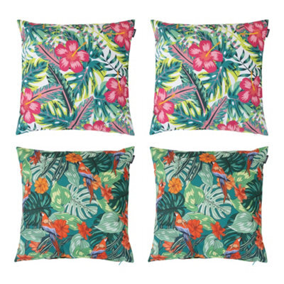 icon Tropical Palm Prints Indoor Set Of 4 Outdoor Cushions - Collection Five - image 1