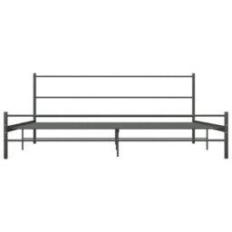 284684 Vidaxl Bed Frame Without Mattress Grey Metal 180X200 Cm Super King - thumbnail 3