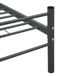 284684 Vidaxl Bed Frame Without Mattress Grey Metal 180X200 Cm Super King - thumbnail 5