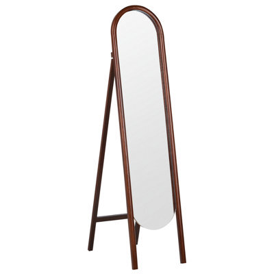 Beliani Standing Mirror Chelles 150 Cm Paulownia Wood Dark Brown - image 1