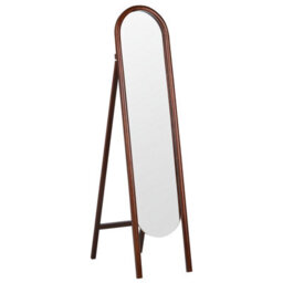 Beliani Standing Mirror Chelles 150 Cm Paulownia Wood Dark Brown
