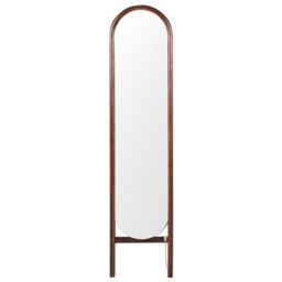 Beliani Standing Mirror Chelles 150 Cm Paulownia Wood Dark Brown - thumbnail 6