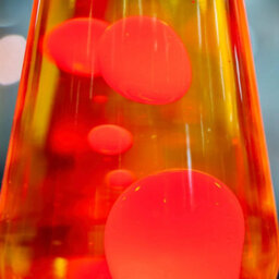 Trendi 16 Inch Motion Lava Lamp Aluminium Base Relaxation Mood Light Red Wax Yellow Liquid - thumbnail 2