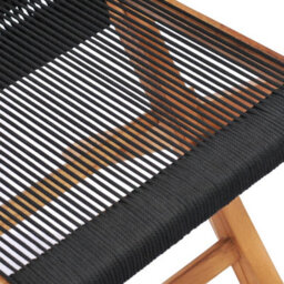 Berkfield Folding Garden Chairs 2 Pcs Solid Teak Wood And Rope - thumbnail 7