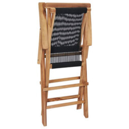 Berkfield Folding Garden Chairs 2 Pcs Solid Teak Wood And Rope - thumbnail 5