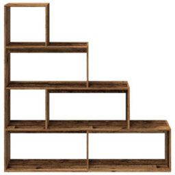 Vidaxl Room Divider Bookcase 4-Tier Old Wood 143.5X29X143.5 Cm Engineered Wood - thumbnail 5