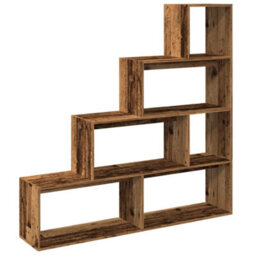 Vidaxl Room Divider Bookcase 4-Tier Old Wood 143.5X29X143.5 Cm Engineered Wood - thumbnail 7