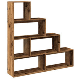 Vidaxl Room Divider Bookcase 4-Tier Old Wood 143.5X29X143.5 Cm Engineered Wood - thumbnail 2