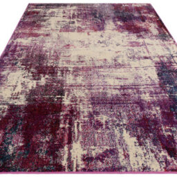 Cream Purple Modern Abstract 9mm Thick Stain-Resistant Rug For Bedroom, & Dining Room, Easy To Clean Rug-200Cm X 300Cm - thumbnail 2