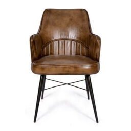 Real Genuine Leather Kitchen Dining Chair Tan Brown 84Cm High X 55Cm Wide X 62Cm Seat Height 47Cm Deep Only Legs To Attach - thumbnail 2