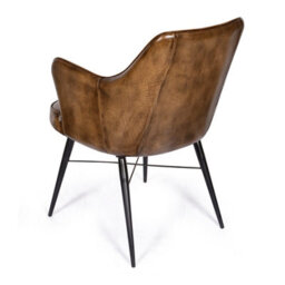 Real Genuine Leather Kitchen Dining Chair Tan Brown 84Cm High X 55Cm Wide X 62Cm Seat Height 47Cm Deep Only Legs To Attach - thumbnail 3
