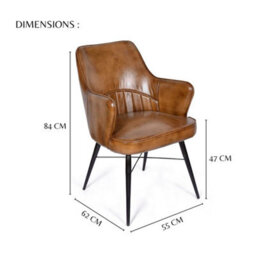 Real Genuine Leather Kitchen Dining Chair Tan Brown 84Cm High X 55Cm Wide X 62Cm Seat Height 47Cm Deep Only Legs To Attach - thumbnail 6
