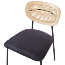 Beliani Set Of 2 Dining Chairs Mayetta Rattan Black - thumbnail 7