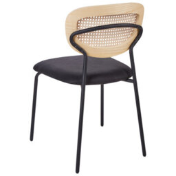 Beliani Set Of 2 Dining Chairs Mayetta Rattan Black - thumbnail 6