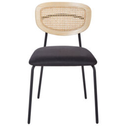 Beliani Set Of 2 Dining Chairs Mayetta Rattan Black - thumbnail 5