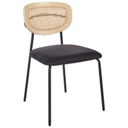 Beliani Set Of 2 Dining Chairs Mayetta Rattan Black - thumbnail 4