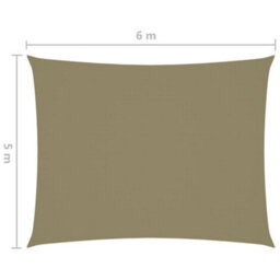 Berkfield Sunshade Sail Oxford Fabric Rectangular 5X6 M Beige - thumbnail 6
