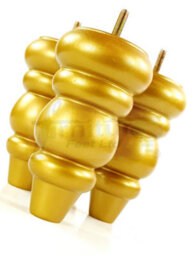 L&F 4X Solid Turned Wood Furniture Legs Chair Settee Feet 155mm 8mm Thread Gold Pkc220 - thumbnail 3