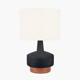 Pacific Lifestyle Wood Effect Textured Ceramic Table Lamp - thumbnail 2