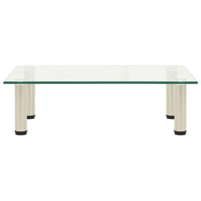 Berkfield Modern Tv Stand Transparent 60X35X17 Cm Tempered Glass - image 1