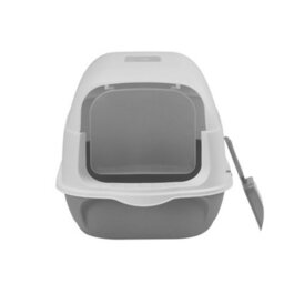 Thehotsale Large Grey Detachable Enclosed 180 Degree Flip-Top Cat Litter Box With Scoop 35Cm W X 50 Cm D X 35 Cm H - thumbnail 5