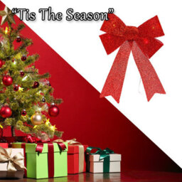 Light Up Tinsel Bow Christmas Decoration X 1 29Cm X 43Cm X 10Cm Red - thumbnail 6