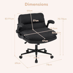 Gainoom Criss Cross Chair On Wheels With Flip-Up Arms Ergonomic Office Desk Chair Adjustable Height Grey - thumbnail 2