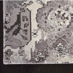 Grey Luxurious Modern Easy To Clean Abstract Floral Geometrical Viscose Wool Rug For Living Room, Bedroom - 236Cm X 297Cm - thumbnail 5