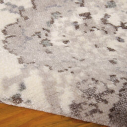 Grey Luxurious Modern Easy To Clean Abstract Floral Geometrical Viscose Wool Rug For Living Room, Bedroom - 236Cm X 297Cm - thumbnail 6