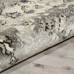Grey Luxurious Modern Easy To Clean Abstract Floral Geometrical Viscose Wool Rug For Living Room, Bedroom - 236Cm X 297Cm - thumbnail 9