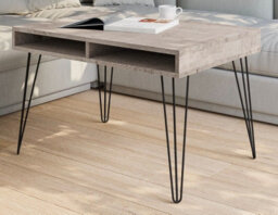 Impact Furniture Industrial Coffee Table Storage Living Room Loft Style Metal Hairpin Leg Grey Oak Effect Mr - thumbnail 4