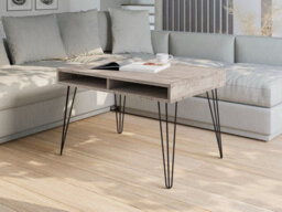 Impact Furniture Industrial Coffee Table Storage Living Room Loft Style Metal Hairpin Leg Grey Oak Effect Mr - thumbnail 5