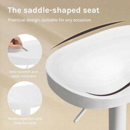 Swivel Bar Stool Gas Lift Barstool Breakfast 1X White - thumbnail 5