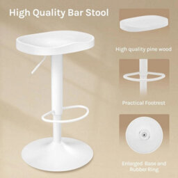 Swivel Bar Stool Gas Lift Barstool Breakfast 1X White