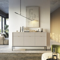 Arte Nova Large Sideboard Cabinet In Cashmere - Premium Laminated Board With Abs Edging - W154Cm X H83Cm X D39Cm - thumbnail 4