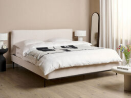 Beliani Bed Fabric Corio 180 X 200 Cm (Eu Super King) Light Beige - thumbnail 2
