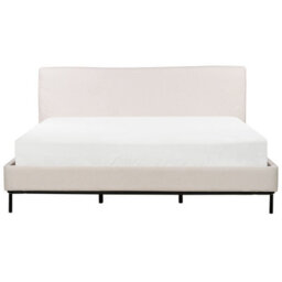 Beliani Bed Fabric Corio 180 X 200 Cm (Eu Super King) Light Beige - thumbnail 5